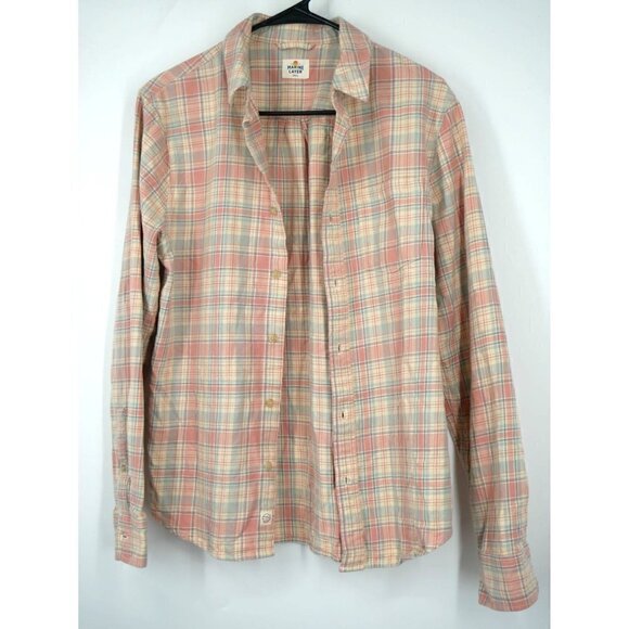 NWT Marine Layer Classic Double Twill Shirt in Rose Cream Small - Picture 3 of 6